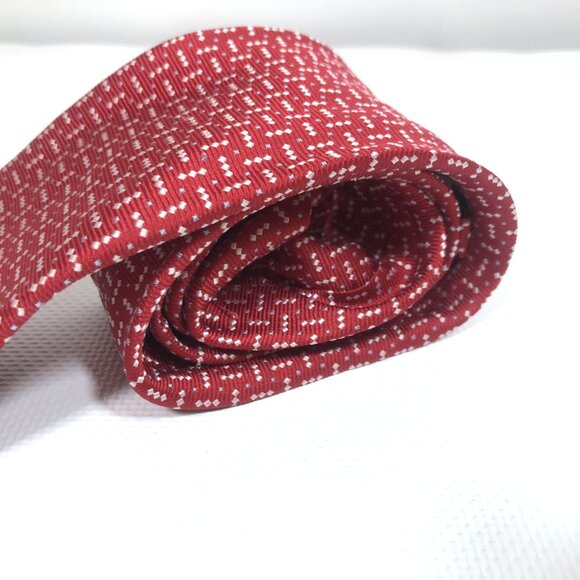Silk Tie Burgundy Red with Dots J.Khaki Men - Picture 5 of 8